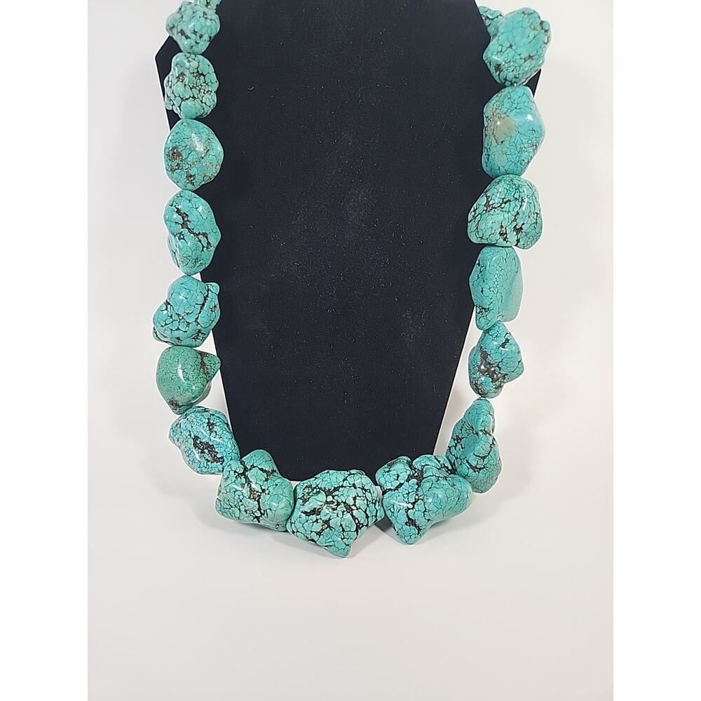 Large Natural Turquoise Necklace 1 Pound 9.6 Oz Total Weight